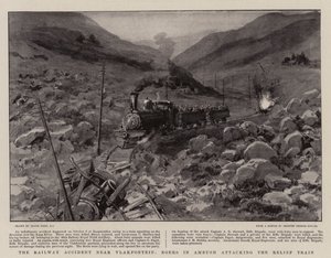 The Railway Accident Near Vlakfontein, Boers in Ambush Attacking the Relief Train
